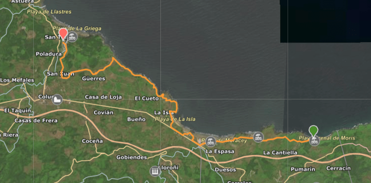 Ruta arenal de Moría- la griega